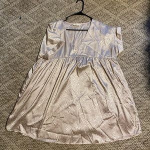 Satin leopard print blush dress.